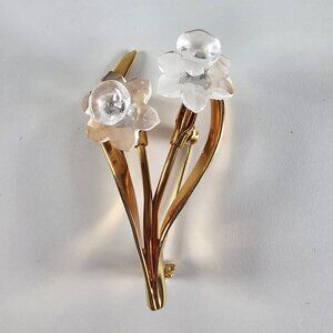 Swarovski Crystal Memories Daffodil Brooch Pin, Gold Tone